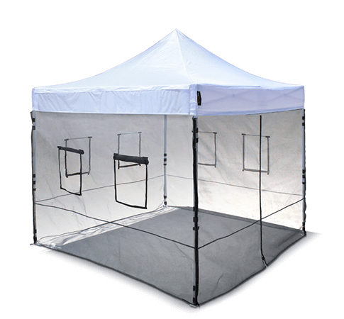 Curbside Pickup Tent with mesh walls