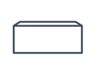 Simple line drawing of a rectangular box with a flat lid.
